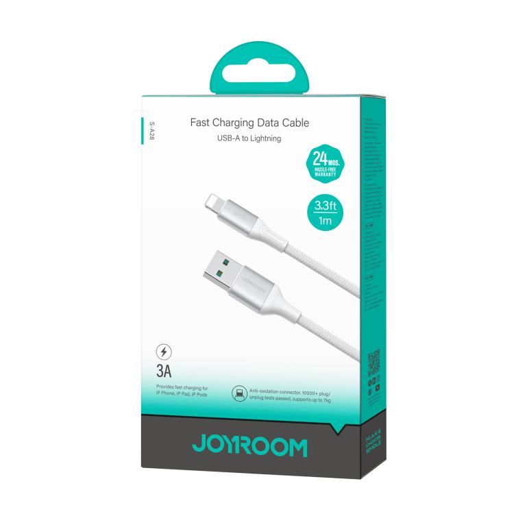 JOYROOM S-A28 Flash Series 480Mbps Fast Charging Data Cable, USB to 8 Pin Cable, Length: 1m(White)