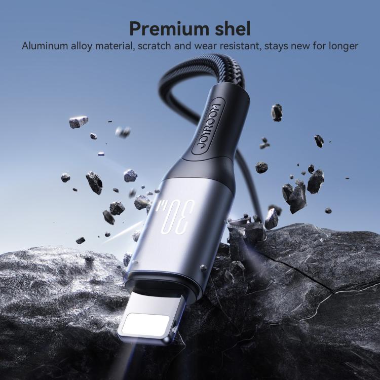 JOYROOM S-A28 Flash Series 60W 480Mbps Fast Charging Data Cable, Type-C to 8 Pin Cable, Length: 2m(Black)