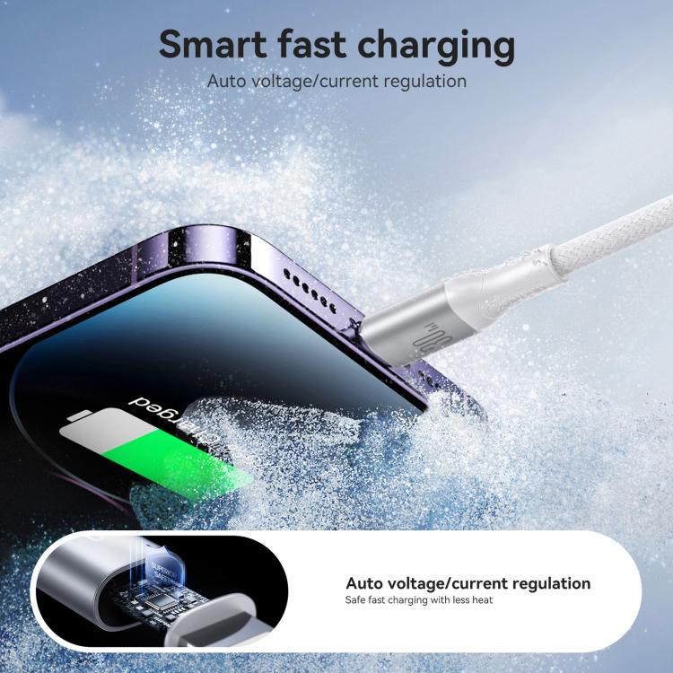 JOYROOM S-A28 Flash Series 60W 480Mbps Fast Charging Data Cable, Type-C to 8 Pin Cable, Length: 2m(White)