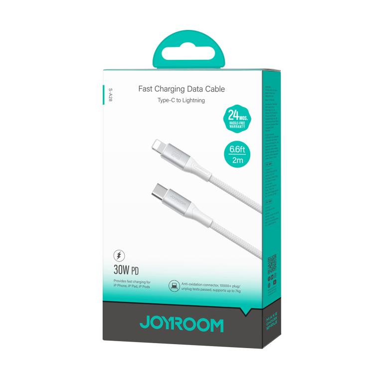 JOYROOM S-A28 Flash Series 60W 480Mbps Fast Charging Data Cable, Type-C to 8 Pin Cable, Length: 2m(White)