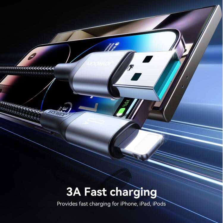 JOYROOM S-A28 Flash Series 60W 480Mbps Fast Charging Data Cable, USB to 8 Pin Cable, Length: 2m(Black)