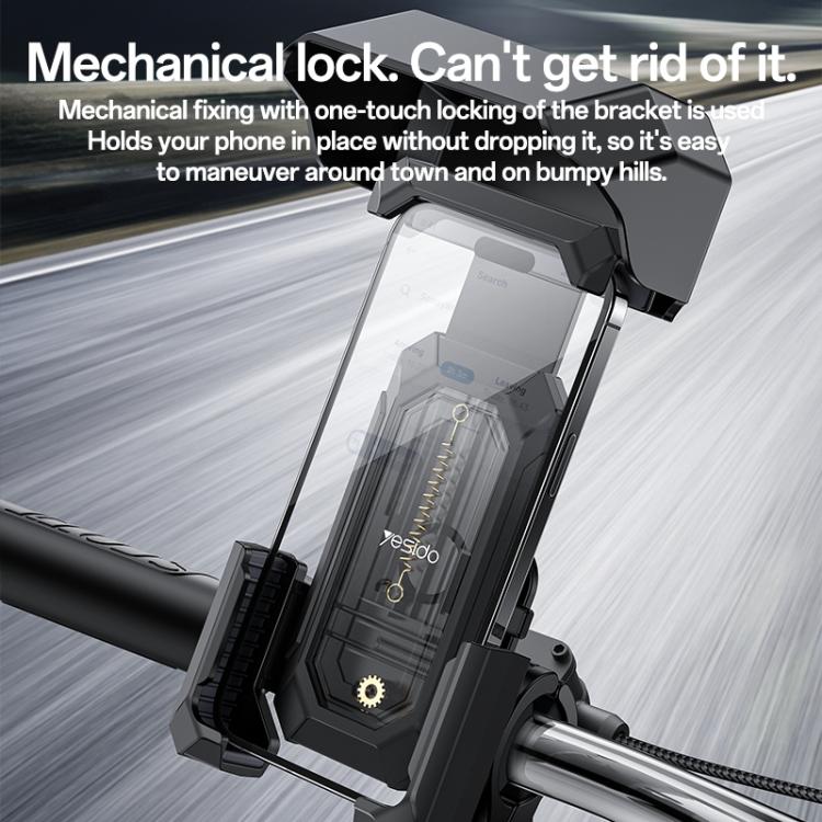 Yesido C331 360 Degree Adjustment Mechanical Locking Bicycle Phone Holder(Black)