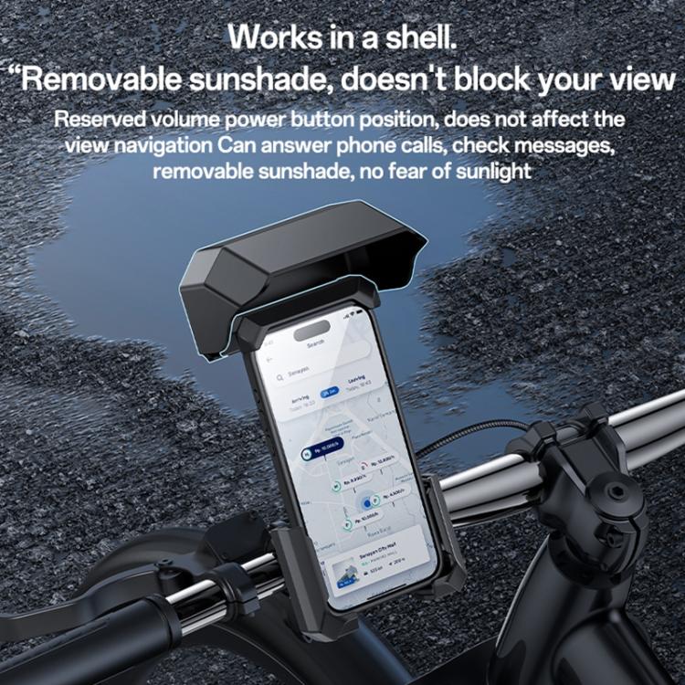 Yesido C331 360 Degree Adjustment Mechanical Locking Bicycle Phone Holder(Black)