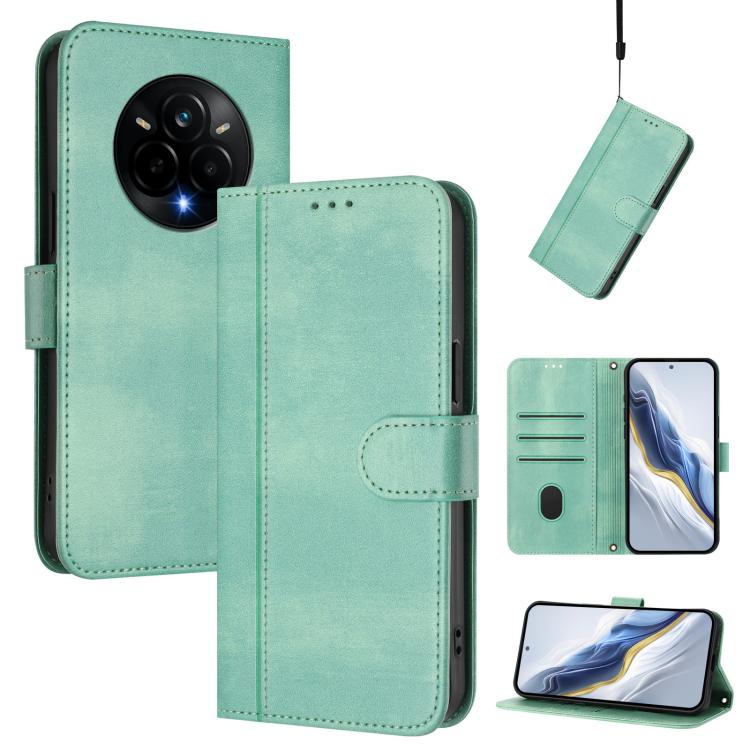 Line Splicing Buckle Retro Leather Phone Case, For Realme C71 4G Global, For Realme V70 5G / C75 5G, For Realme Narzo 80 Pro / 14 Pro 5G India