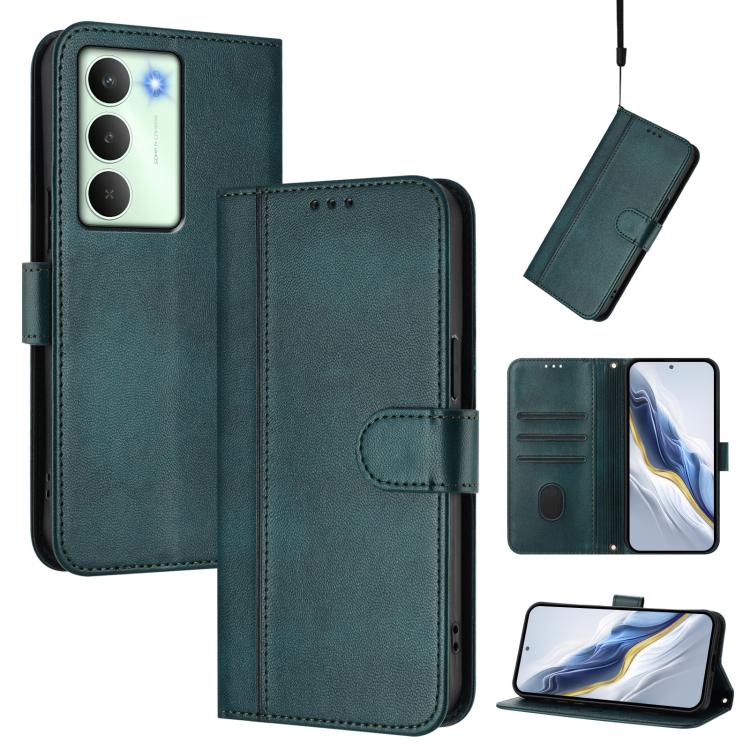 Line Splicing Buckle Retro Leather Phone Case, For Realme C71 4G Global, For Realme V70 5G / C75 5G, For Realme Narzo 80 Pro / 14 Pro 5G India