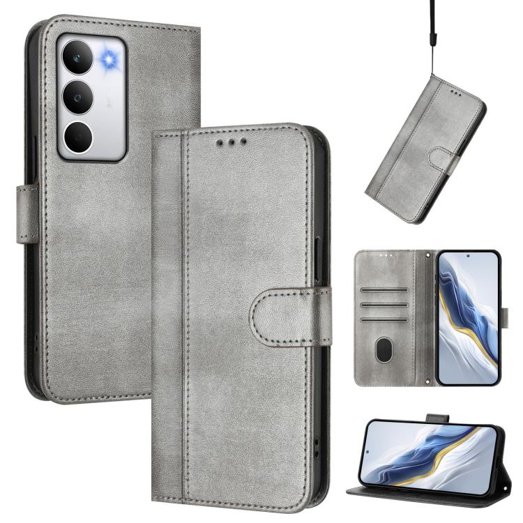 Line Splicing Buckle Retro Leather Phone Case, For Realme C71 4G Global, For Realme V70 5G / C75 5G, For Realme Narzo 80 Pro / 14 Pro 5G India