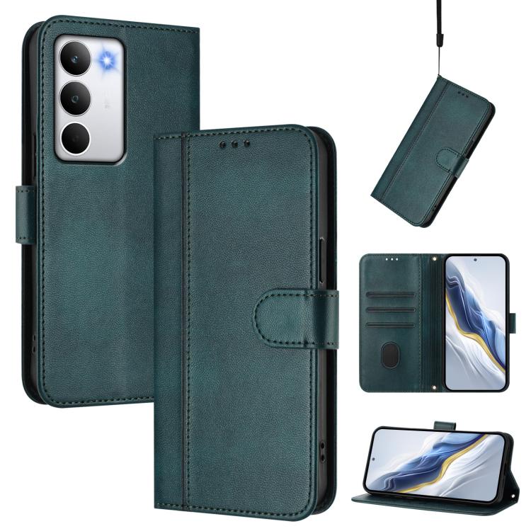 Line Splicing Buckle Retro Leather Phone Case, For Realme C71 4G Global, For Realme V70 5G / C75 5G, For Realme Narzo 80 Pro / 14 Pro 5G India