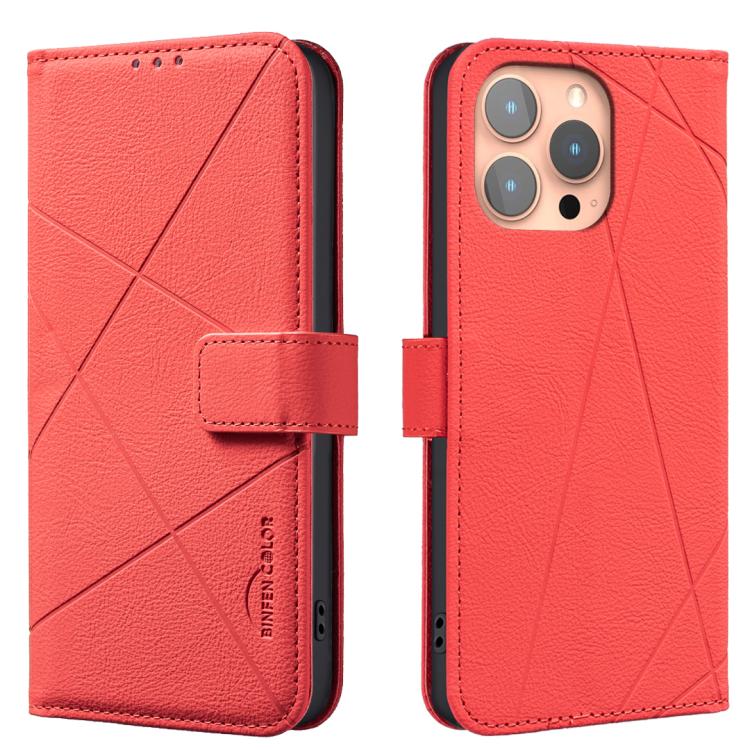 Geometric Pattern RFID Leather Phone Case, For iPhone 16, For iPhone 15 Pro Max, For iPhone 15 Pro, For iPhone 14 Plus / 15 Plus