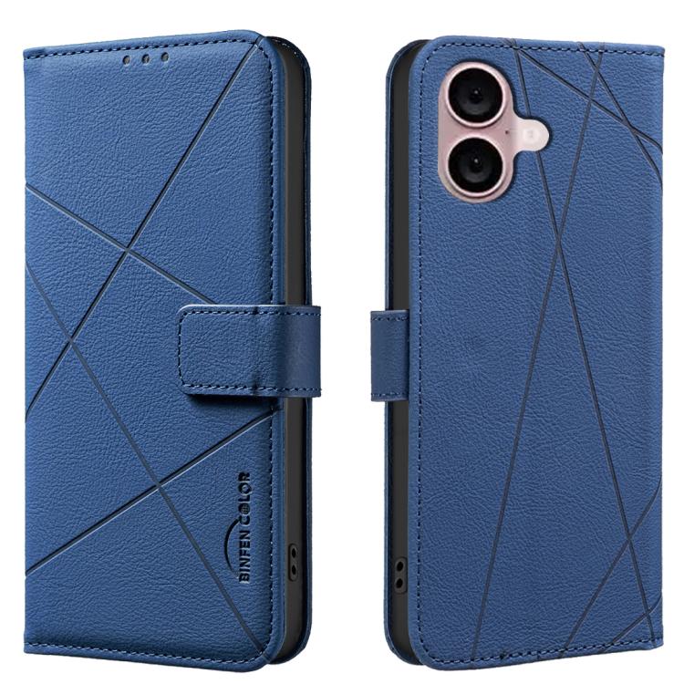 Geometric Pattern RFID Leather Phone Case, For iPhone 16, For iPhone 15 Pro Max, For iPhone 15 Pro, For iPhone 14 Plus / 15 Plus