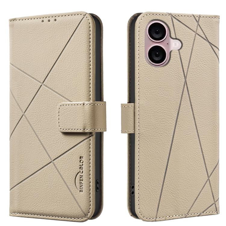 Geometric Pattern RFID Leather Phone Case, For iPhone Air, For iPhone 16 Pro Max, For iPhone 16 Pro, For iPhone 16 Plus