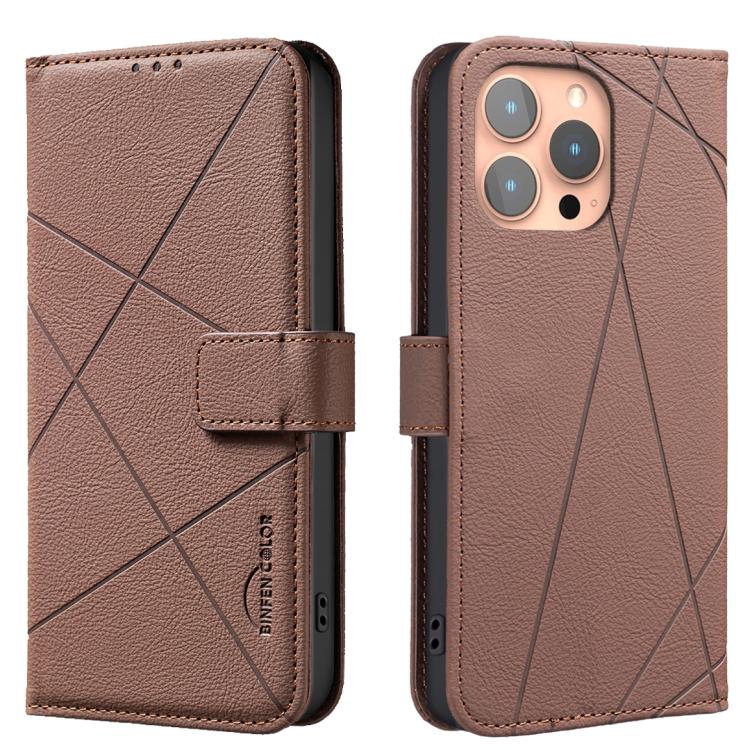Geometric Pattern RFID Leather Phone Case, For iPhone Air, For iPhone 16 Pro Max, For iPhone 16 Pro, For iPhone 16 Plus