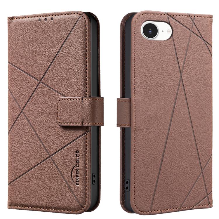 Geometric Pattern RFID Leather Phone Case, For iPhone 16e / 17e, For iPhone 17 Pro Max, For iPhone 17 Pro, For iPhone 17