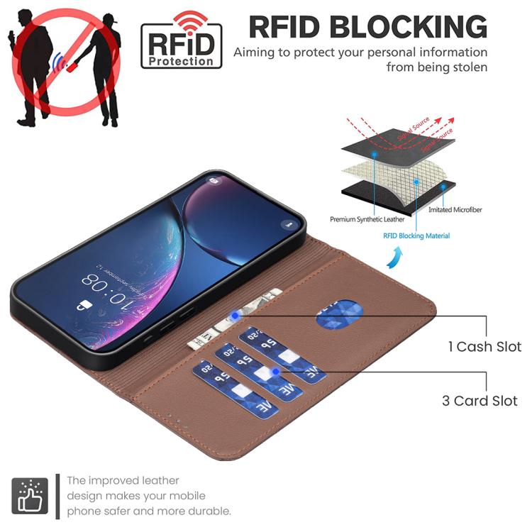 Geometric Pattern RFID Leather Phone Case, For iPhone 16e / 17e, For iPhone 17 Pro Max, For iPhone 17 Pro, For iPhone 17
