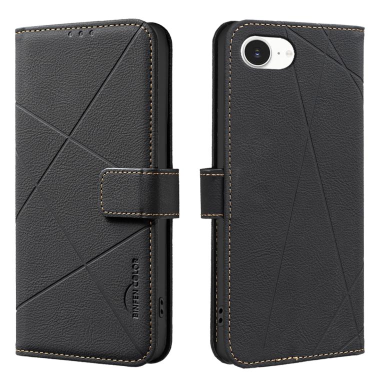 Geometric Pattern RFID Leather Phone Case, For iPhone 16e / 17e, For iPhone 17 Pro Max, For iPhone 17 Pro, For iPhone 17
