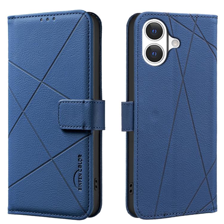 Geometric Pattern RFID Leather Phone Case, For iPhone 16e / 17e, For iPhone 17 Pro Max, For iPhone 17 Pro, For iPhone 17