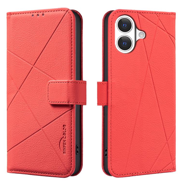 Geometric Pattern RFID Leather Phone Case, For iPhone 16e / 17e, For iPhone 17 Pro Max, For iPhone 17 Pro, For iPhone 17