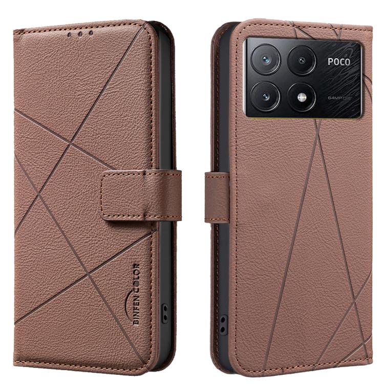 Geometric Pattern RFID Leather Phone Case, For Xiaomi Poco C55, For Xiaomi Poco X5 Pro, For Xiaomi Poco X5, For Xiaomi Poco M3 Pro