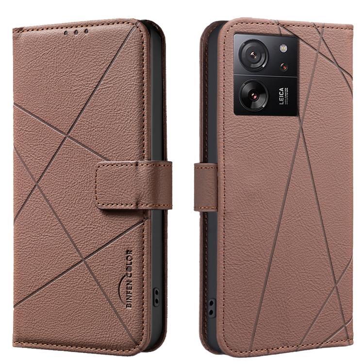 Geometric Pattern RFID Leather Phone Case, For Xiaomi Poco C55, For Xiaomi Poco X5 Pro, For Xiaomi Poco X5, For Xiaomi Poco M3 Pro