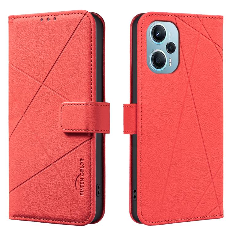 Geometric Pattern RFID Leather Phone Case, For Xiaomi Poco C55, For Xiaomi Poco X5 Pro, For Xiaomi Poco X5, For Xiaomi Poco M3 Pro