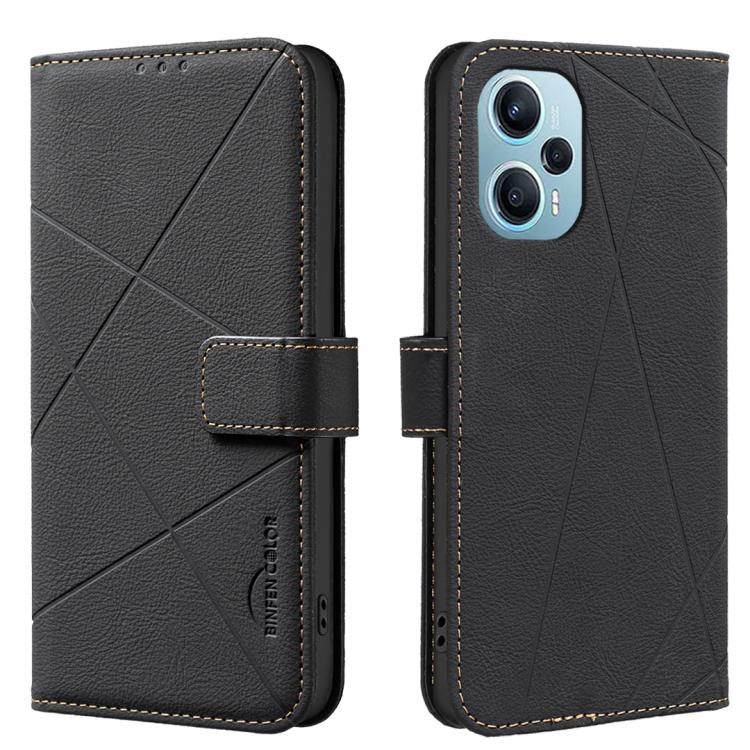 Geometric Pattern RFID Leather Phone Case, For Xiaomi Poco C55, For Xiaomi Poco X5 Pro, For Xiaomi Poco X5, For Xiaomi Poco M3 Pro