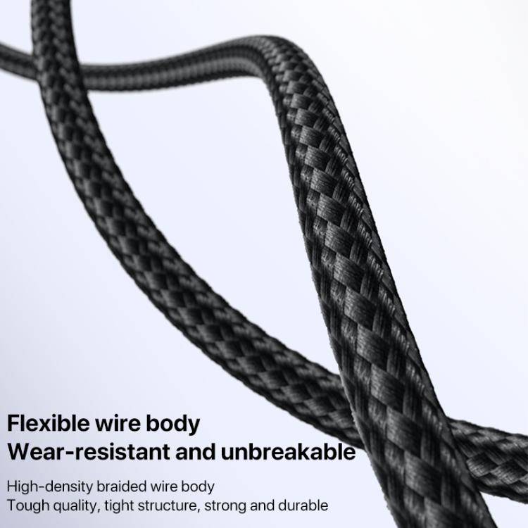 Yesido CA133L 12W 2.4A USB to 8 Pin Charging Data Cable, Length:2m(Black)