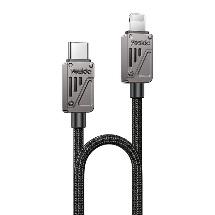 Yesido CA195 27W 3A USB-C / Type-C to 8 Pin Zinc Alloy Data Cable, Length:1.2m(Black)