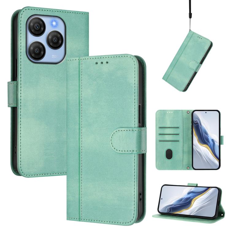 Line Splicing Buckle Retro Leather Phone Case, For Blackview Oscal Tiger 13, For Blackview Wave 8 / 8C / Oscal Flat 2, For Blackview Shark 9 5G