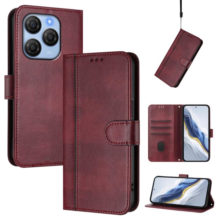 Line Splicing Buckle Retro Leather Phone Case, For Blackview Oscal Tiger 13, For Blackview Wave 8 / 8C / Oscal Flat 2, For Blackview Shark 9 5G