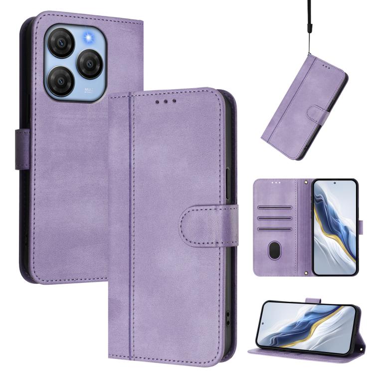 Line Splicing Buckle Retro Leather Phone Case, For Blackview Oscal Tiger 13, For Blackview Wave 8 / 8C / Oscal Flat 2, For Blackview Shark 9 5G