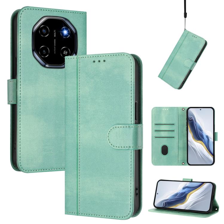 Line Splicing Buckle Retro Leather Phone Case, For Blackview Wave 7C, For Blackview Wave 10, For Blackview Shark 6