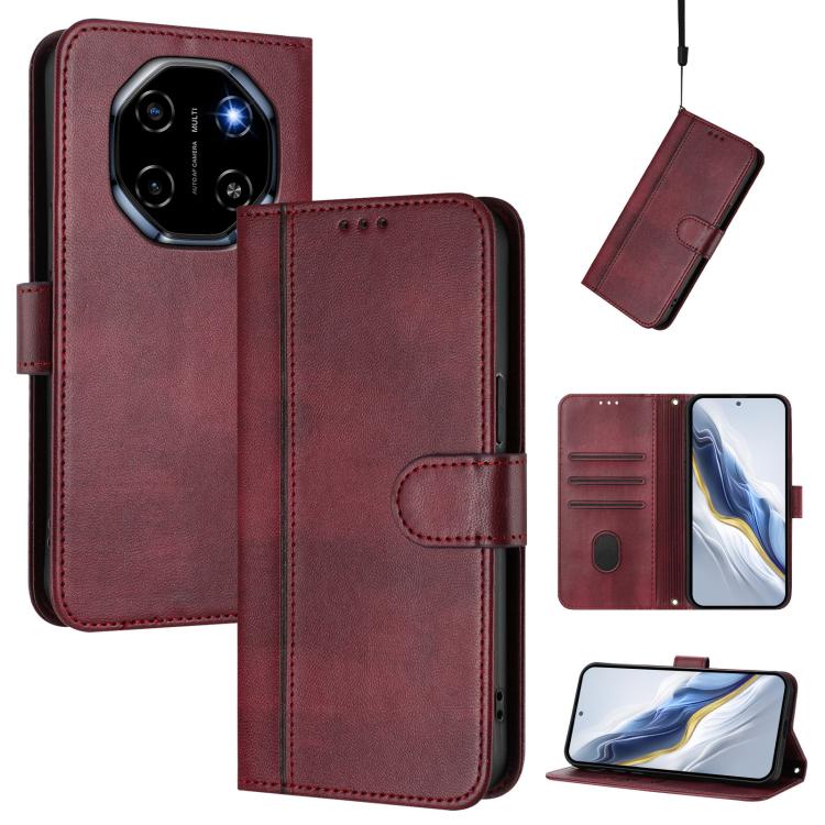 Line Splicing Buckle Retro Leather Phone Case, For Blackview Wave 7C, For Blackview Wave 10, For Blackview Shark 6