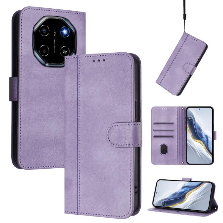 Line Splicing Buckle Retro Leather Phone Case, For Blackview Wave 7C, For Blackview Wave 10, For Blackview Shark 6
