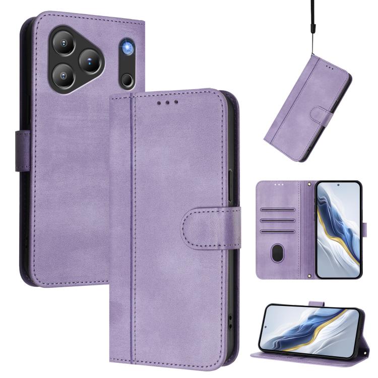 Line Splicing Buckle Retro Leather Phone Case, For Blackview Wave 7C, For Blackview Wave 10, For Blackview Shark 6