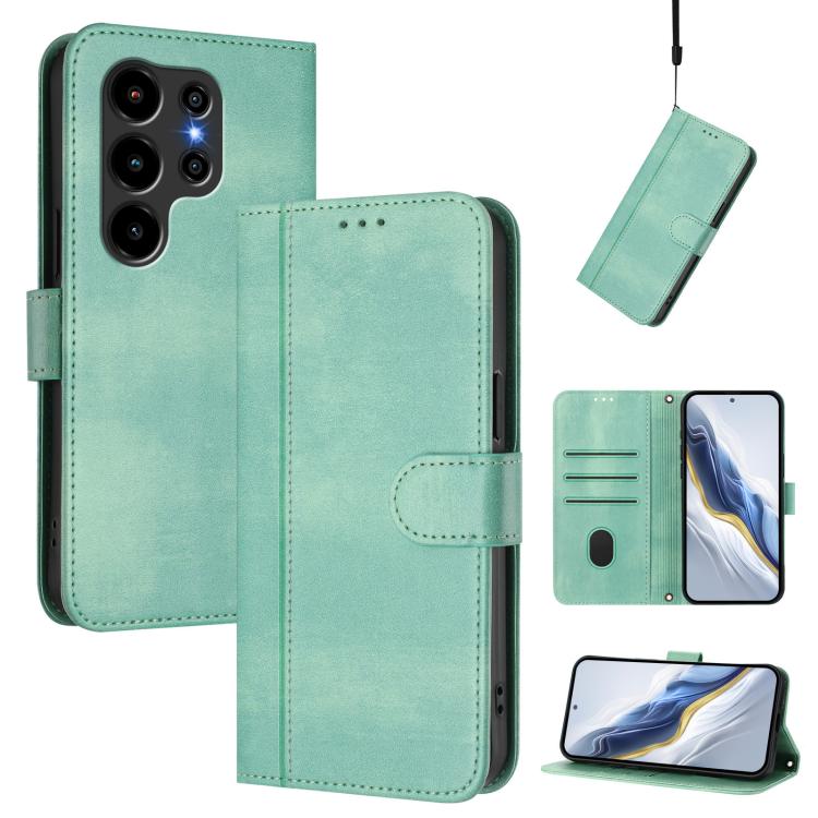 Line Splicing Buckle Retro Leather Phone Case, For Blackview Wave 7C, For Blackview Wave 10, For Blackview Shark 6