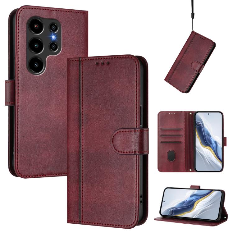 Line Splicing Buckle Retro Leather Phone Case, For Blackview Wave 7C, For Blackview Wave 10, For Blackview Shark 6