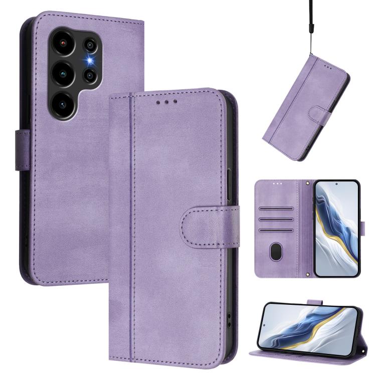 Line Splicing Buckle Retro Leather Phone Case, For Blackview Wave 7C, For Blackview Wave 10, For Blackview Shark 6