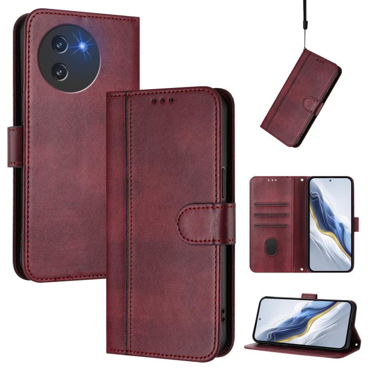 Line Splicing Buckle Retro Leather Phone Case, For Doogee Note 56 / Note 56 Pro, For Doogee N60 Pro, For Doogee Note 59 / 59 Pro
