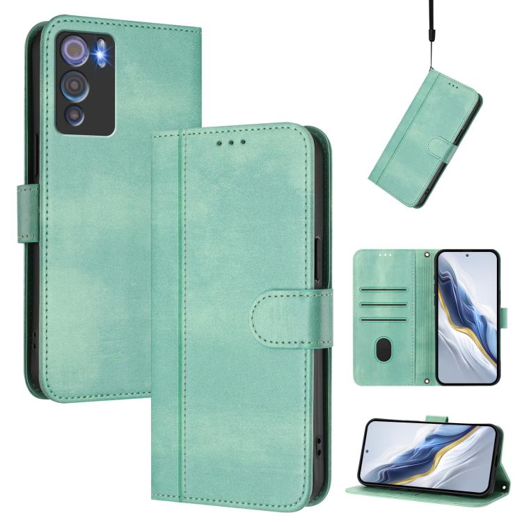 Line Splicing Buckle Retro Leather Phone Case, For Doogee Note 56 / Note 56 Pro, For Doogee N60 Pro, For Doogee Note 59 / 59 Pro