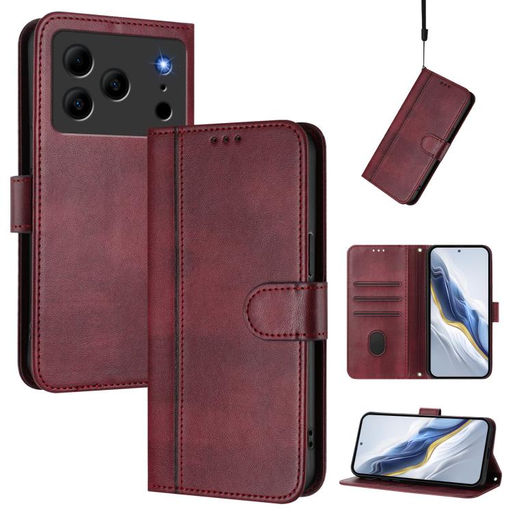 Line Splicing Buckle Retro Leather Phone Case, For Doogee Note 56 / Note 56 Pro, For Doogee N60 Pro, For Doogee Note 59 / 59 Pro