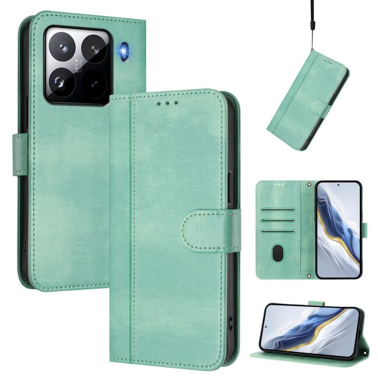 Line Splicing Buckle Retro Leather Phone Case, For Xiaomi Poco X7 Pro 5G, For Xiaomi Poco M7 Pro 5G / Redmi Note 14 5G, For Xiaomi 15 Pro