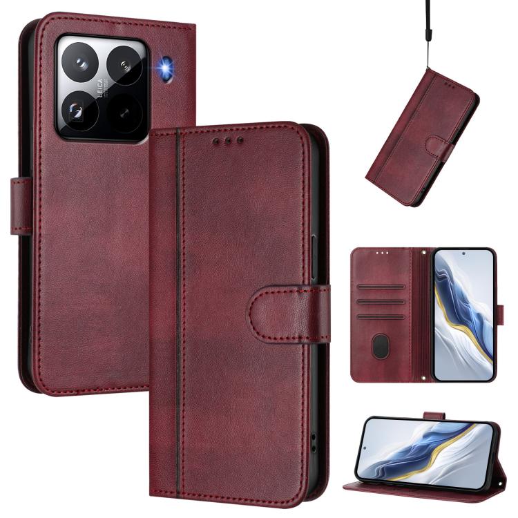 Line Splicing Buckle Retro Leather Phone Case, For Xiaomi Poco X7 Pro 5G, For Xiaomi Poco M7 Pro 5G / Redmi Note 14 5G, For Xiaomi 15 Pro