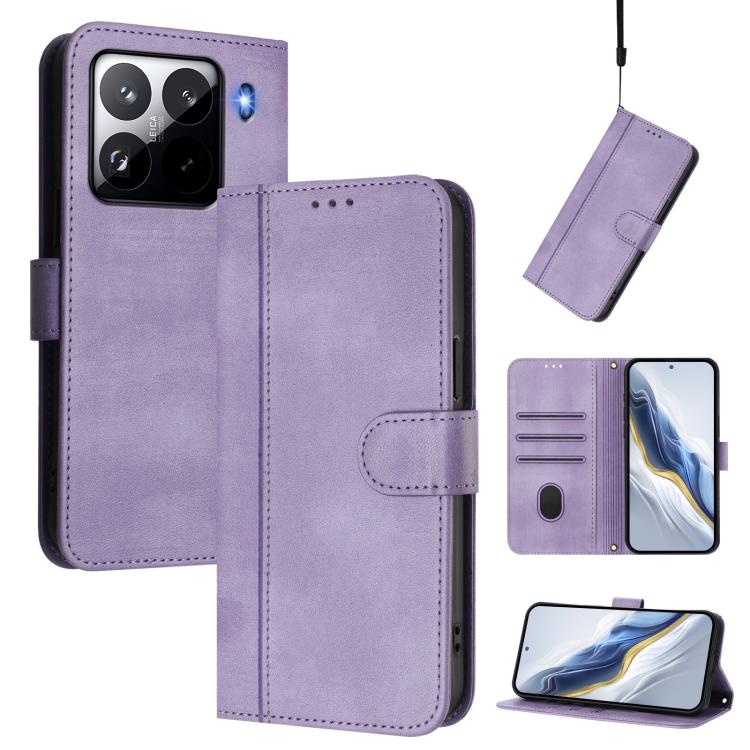 Line Splicing Buckle Retro Leather Phone Case, For Xiaomi Poco X7 Pro 5G, For Xiaomi Poco M7 Pro 5G / Redmi Note 14 5G, For Xiaomi 15 Pro