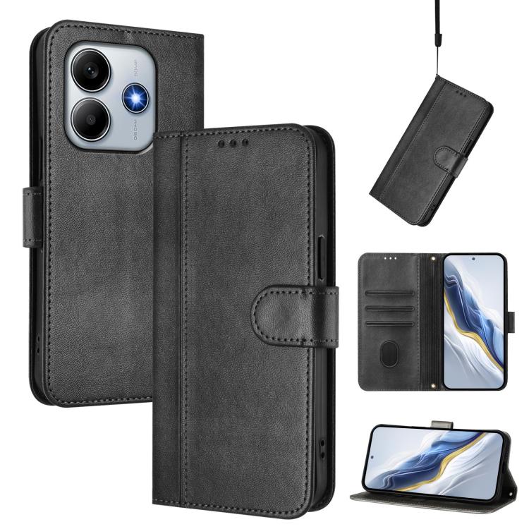Line Splicing Buckle Retro Leather Phone Case, For Xiaomi Poco X7 Pro 5G, For Xiaomi Poco M7 Pro 5G / Redmi Note 14 5G, For Xiaomi 15 Pro