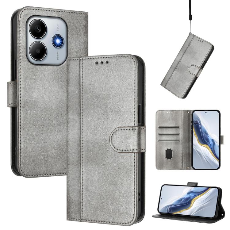 Line Splicing Buckle Retro Leather Phone Case, For Xiaomi Poco X7 Pro 5G, For Xiaomi Poco M7 Pro 5G / Redmi Note 14 5G, For Xiaomi 15 Pro