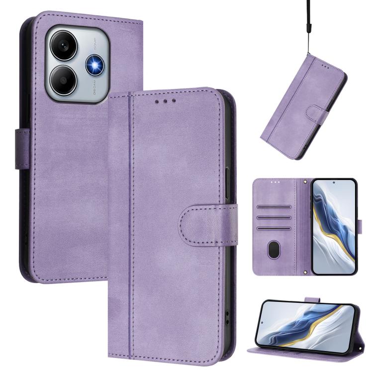 Line Splicing Buckle Retro Leather Phone Case, For Xiaomi Poco X7 Pro 5G, For Xiaomi Poco M7 Pro 5G / Redmi Note 14 5G, For Xiaomi 15 Pro