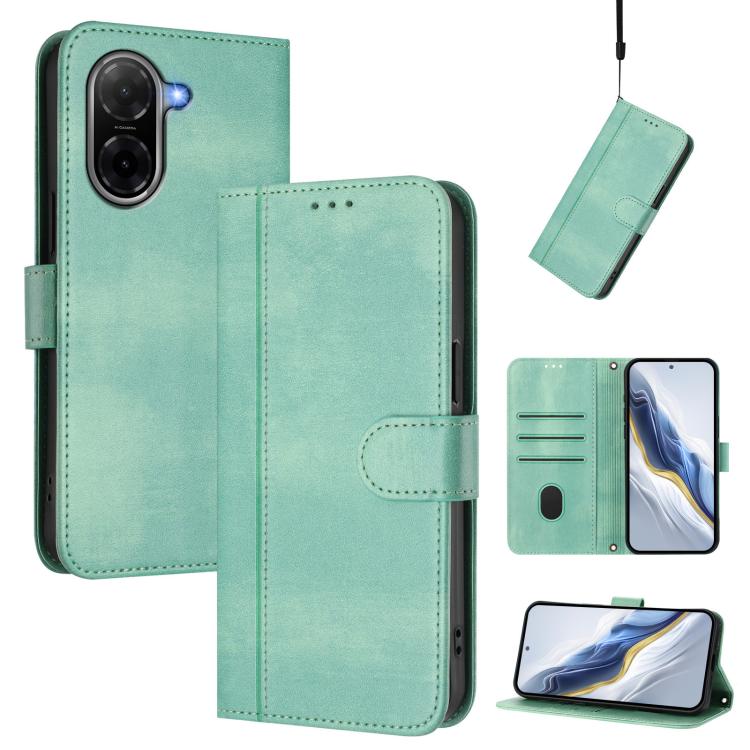 Line Splicing Buckle Retro Leather Phone Case, For Redmi A7 / A5 4G 171mm / Poco C71, For Xiaomi 17 Max 5G, For Redmi K90 Max 5G