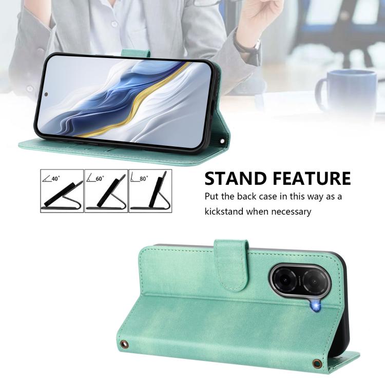Line Splicing Buckle Retro Leather Phone Case, For Redmi A7 / A5 4G 171mm / Poco C71, For Xiaomi 17 Max 5G, For Redmi K90 Max 5G