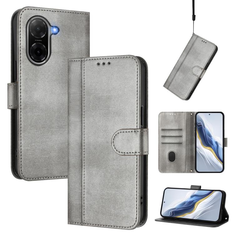 Line Splicing Buckle Retro Leather Phone Case, For Redmi A7 / A5 4G 171mm / Poco C71, For Xiaomi 17 Max 5G, For Redmi K90 Max 5G