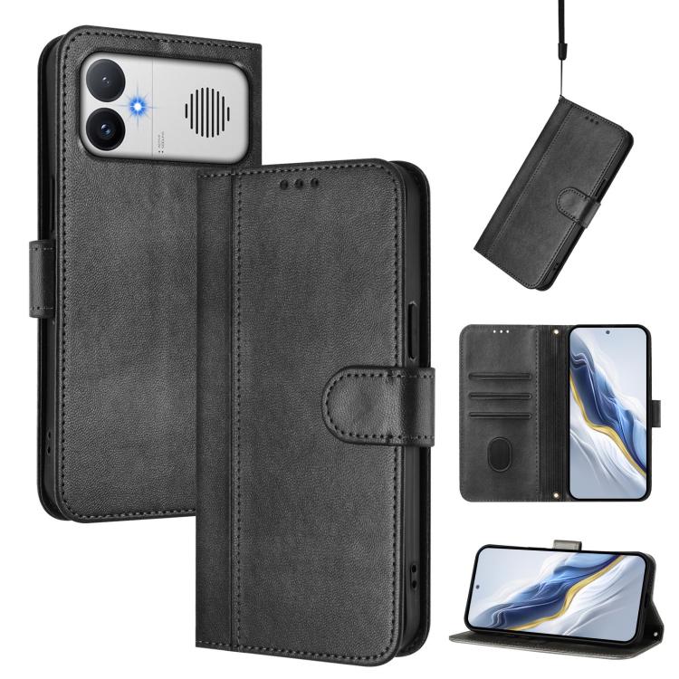 Line Splicing Buckle Retro Leather Phone Case, For Redmi A7 / A5 4G 171mm / Poco C71, For Xiaomi 17 Max 5G, For Redmi K90 Max 5G