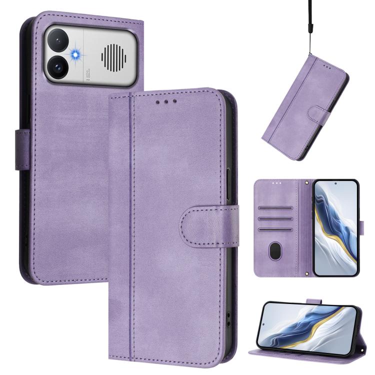 Line Splicing Buckle Retro Leather Phone Case, For Redmi A7 / A5 4G 171mm / Poco C71, For Xiaomi 17 Max 5G, For Redmi K90 Max 5G